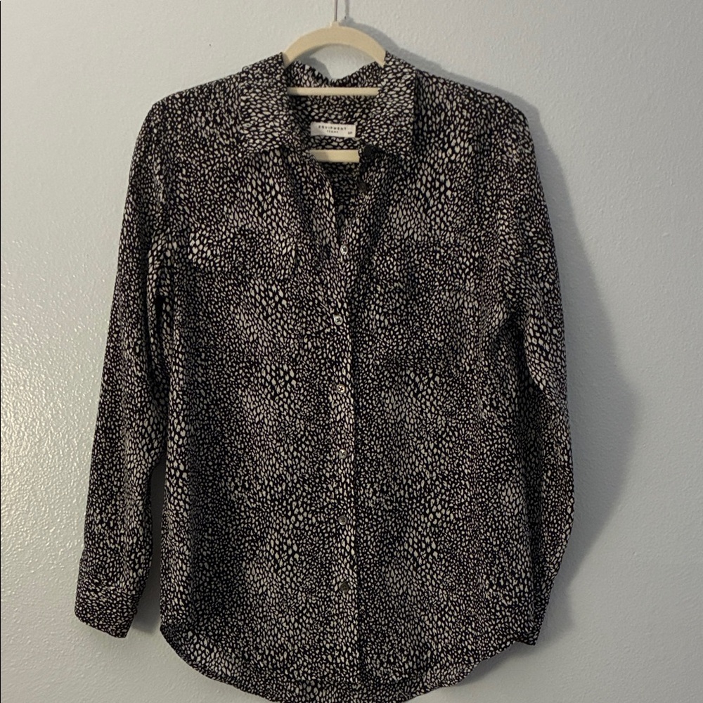 Equipment Black and White Patterned Shirt